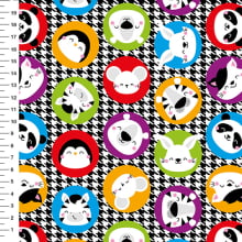 Sintético Doll Bichinhos Pied de Poule Colorido - Meia Tigela 50cm x 1,36mt Sintético Doll Bichinhos Pied de Poule Colorido - Meia Tigela 50cm x 1,36mt