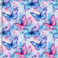 Sintético Doll Borboletas Azul e Rosa