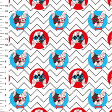 Sintético Doll Bulldog Óculos Chevron Preto e Branco - Meia Tigela 50cm x 1,36mt Sintético Doll Bulldog Óculos Chevron Preto e Branco - Meia Tigela 50cm x 1,36mt