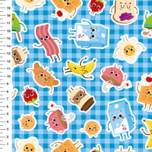 Sintético Doll Café da Manhã Xadrez Fundo Azul - Meia Tigela 50cm x 1,36mt Sintético Doll Café da Manhã Xadrez Fundo Azul - Meia Tigela 50cm x 1,36mt