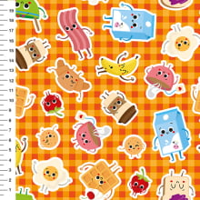 Sintético Doll Café da Manhã Xadrez Fundo Laranja - Meia Tigela 50cm x 1,36mt Sintético Doll Café da Manhã Xadrez Fundo Laranja - Meia Tigela 50cm x 1,36mt