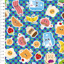 Sintético Doll Café da Manhã Xadrez Fundo Roxo - Meia Tigela 50cm x 1,36mt