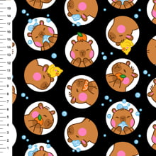 Sintético Doll Capivara Círculos Fundo Preto 4,2- Meia Tigela 50cm x 1,36mt Sintético Doll Capivara Círculos Fundo Preto 4,2- Meia Tigela 50cm x 1,36mt