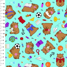 Sintético Doll Capivara Escolar Fundo Verde Água - Meia Tigela 50cm x 1,36mt Sintético Doll Capivara Escolar Fundo Verde Água - Meia Tigela 50cm x 1,36mt