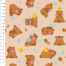 Sintético Doll Capivara no Banho Fundo Bege - Meia Tigela 50cm x 1,36mt Sintético Doll Capivara no Banho Fundo Bege - Meia Tigela 50cm x 1,36mt