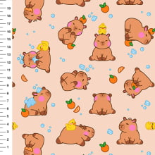 Sintético Doll Capivara no Banho Fundo Rosê - Meia Tigela 50cm x 1,36mt Sintético Doll Capivara no Banho Fundo Rosê - Meia Tigela 50cm x 1,36mt