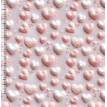 Sintetico Doll Corações Fundo Rosa