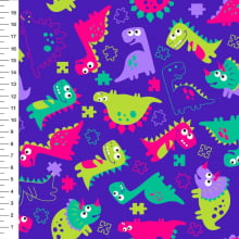 Sintético Doll Dino Quebra Cabeça Roxo - Meia Tigela 84513b 50cm x 1,36mt Sintético Doll Dino Quebra Cabeça Roxo - Meia Tigela 84513b 50cm x 1,36mt