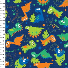 Sintético Doll Dinossauro Fundo Marinho - Meia Tigela 50cm x 1,36mt Sintético Doll Dinossauro Fundo Marinho - Meia Tigela 50cm x 1,36mt