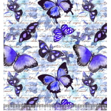 Sintético Doll Estampado - Borboleta Lilas Fundo Texto 810201