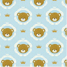 Sintético Doll Estampado - Ursinho Rei Azul BB