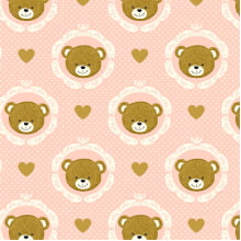 Sintético Doll Estampado - Ursinho Coração Rosa BB