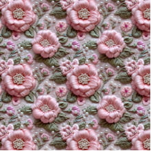 Sintético Doll Flores Rosa e Perolas
