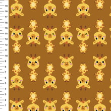 Sintético Doll Girafinhas Fundo Marrom - Meia Tigela 50cm x 1,36mt