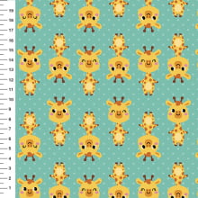 Sintético Doll Girafinhas Poá Fundo Verde Água - Meia Tigela 50cm x 1,36mt Sintético Doll Girafinhas Poá Fundo Verde Água - Meia Tigela 50cm x 1,36mt
