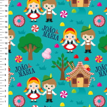 Sintético Doll João e Maria Fundo Tiffany - Meia Tigela 50cm x 1,36mt