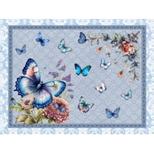 Sintético Doll Jogo Americano Borboleta Azul e Lilás Esq - Vendido Por Unidade