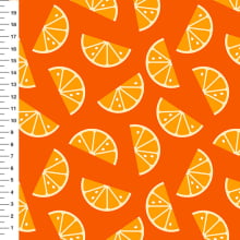 Sintético Doll Laranjas Fatias Fundo Laranja - Meia Tigela 50cm x 1,36mt Sintético Doll Laranjas Fatias Fundo Laranja - Meia Tigela 50cm x 1,36mt