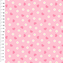 Sintético Doll Margaridas e Corações Fundo Rosa - Meia Tigela 50cm x 1,36mt Sintético Doll Margaridas e Corações Fundo Rosa - Meia Tigela 50cm x 1,36mt