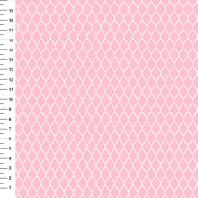 Sintético Doll Marroquino Branco Fundo Rosa Claro - Meia Tigela 50cm x 1,36mt Sintético Doll Marroquino Branco Fundo Rosa Claro - Meia Tigela 50cm x 1,36mt