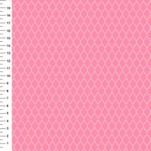 Sintético Doll Marroquino Branco Miúdo Fundo Rosa - Meia Tigela 50cm x 1,36mt Sintético Doll Marroquino Branco Miúdo Fundo Rosa - Meia Tigela 50cm x 1,36mt