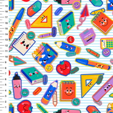 Sintético Doll Material Escolar Adesivos Fundo Pautado - Meia Tigela 50cm x 1,36mt