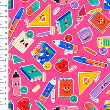 Sintético Doll Material Escolar Adesivos Fundo Pink - Meia Tigela 50cm x 1,36mt
