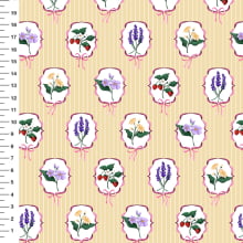 Sintético Doll Medalhão Floral Oval Fundo Amarelo - Meia Tigela 50cm x 1,36mt Sintético Doll Medalhão Floral Oval Fundo Amarelo - Meia Tigela 50cm x 1,36mt
