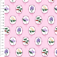 Sintético Doll Medalhão Floral Oval Fundo Rosa - Meia Tigela 50cm x 1,36mt Sintético Doll Medalhão Floral Oval Fundo Rosa - Meia Tigela 50cm x 1,36mt