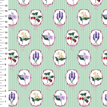 Sintético Doll Medalhão Floral Oval Fundo Verde - Meia Tigela 50cm x 1,36mt Sintético Doll Medalhão Floral Oval Fundo Verde - Meia Tigela 50cm x 1,36mt