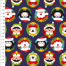 Sintético Doll Natal Guirlandas Fundo Azul Marinho - Meia Tigela 50cm x 1,36mt Sintético Doll Natal Guirlandas Fundo Azul Marinho - Meia Tigela 50cm x 1,36mt