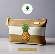 Sintético Doll Necessarie 30 x 20 Fruit Abacaxi bege