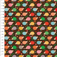 Sintético Doll Ouriços Coloridos Fundo Marrom - Meia Tigela 50cm x 1,36mt Sintético Doll Ouriços Coloridos Fundo Marrom - Meia Tigela 50cm x 1,36mt