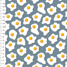 Sintético Doll Ovos Fritos Fundo Cinza - Meia Tigela 50cm x 1,36mt Sintético Doll Ovos Fritos Fundo Cinza - Meia Tigela 50cm x 1,36mt