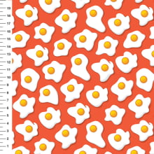 Sintético Doll Ovos Fritos Fundo Laranja - Meia Tigela 50cm x 1,36mt Sintético Doll Ovos Fritos Fundo Laranja - Meia Tigela 50cm x 1,36mt