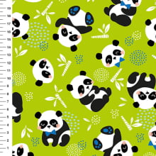 Sintético Doll Pandas Corpo Inteiro Fundo Verde Limão - Meia Tigela 50cm x 1,36mt Sintético Doll Pandas Corpo Inteiro Fundo Verde Limão - Meia Tigela 50cm x 1,36mt