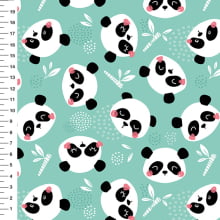 Sintético Doll Pandas Rosto Fundo Verde Menta - Meia Tigela 50cm x 1,36mt Sintético Doll Pandas Rosto Fundo Verde Menta - Meia Tigela 50cm x 1,36mt