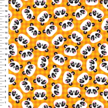 Sintético Doll Pandas Rosto Xadrez Laranja - Meia Tigela 50cm x 1,36mt Sintético Doll Pandas Rosto Xadrez Laranja - Meia Tigela 50cm x 1,36mt