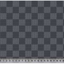Sintético Doll Paris Xadrez Cinza - 50cm x 1,36mt