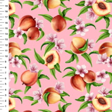 Sintético Doll Pêssegos Fundo Rosa - Meia Tigela 50cm x 1,36mt Sintético Doll Pêssegos Fundo Rosa - Meia Tigela 50cm x 1,36mt