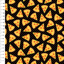 Sintético Doll Pizza Poá Fundo Preto - Meia Tigela 50cm x 1,36mt Sintético Doll Pizza Poá Fundo Preto - Meia Tigela 50cm x 1,36mt