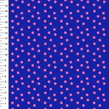 Sintético Doll Poá Rosa Fundo Azul - Meia Tigela 50cm x 1,36mt Sintético Doll Poá Rosa Fundo Azul - Meia Tigela 50cm x 1,36mt