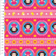 Sintético Doll Princesa Medalhão Barrado Pink - Meia Tigela 50cm x 1,36mt Sintético Doll Princesa Medalhão Barrado Pink - Meia Tigela 50cm x 1,36mt