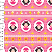Sintético Doll Princesa Medalhão Barrado Rosa - Meia Tigela 50cm x 1,36mt Sintético Doll Princesa Medalhão Barrado Rosa - Meia Tigela 50cm x 1,36mt