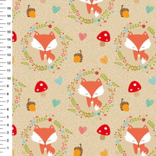 Sintético Doll Raposa Guirlanda Fundo Bege - Meia Tigela 50cm x 1,36mt Sintético Doll Raposa Guirlanda Fundo Bege - Meia Tigela 50cm x 1,36mt