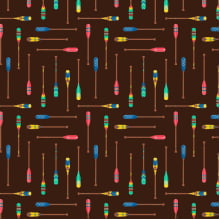 Sintético Doll Remos Coloridos Fundo Marrom 50cm x 1,36mt