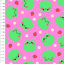 Sintético Doll Sapinhos Poá Fundo Pink - Meia Tigela 50cm x 1,36mt Sintético Doll Sapinhos Poá Fundo Pink - Meia Tigela 50cm x 1,36mt