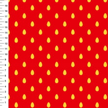 Sintético Doll Sementes de Morango Fundo Vermelho - Meia Tigela 50cm x 1,36mt Sintético Doll Sementes de Morango Fundo Vermelho - Meia Tigela 50cm x 1,36mt