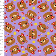 Sintético Doll Ursinha Flores Fundo Lilás - Meia Tigela 50cm x 1,36mt Sintético Doll Ursinha Flores Fundo Lilás - Meia Tigela 50cm x 1,36mt