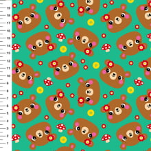 Sintético Doll Ursinha Flores Fundo Verde - Meia Tigela 50cm x 1,36mt Sintético Doll Ursinha Flores Fundo Verde - Meia Tigela 50cm x 1,36mt